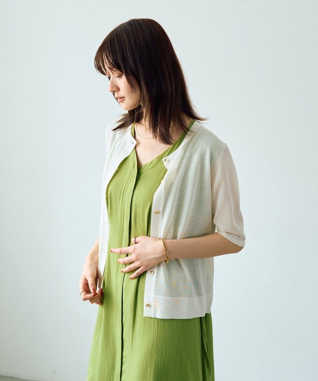 YECCA VECCA 半袖シアーカーディガン Off White