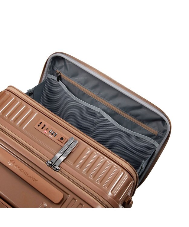 ACE BAGS & LUGGAGE EDGELINK クルーズボックスグリント スーツケース 64L フロントオープン 09143 エッジリンク ブラウン