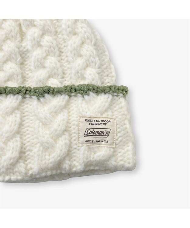 林八百吉商店 Coleman 裏ボアケーブル編みワッチ アイボリー