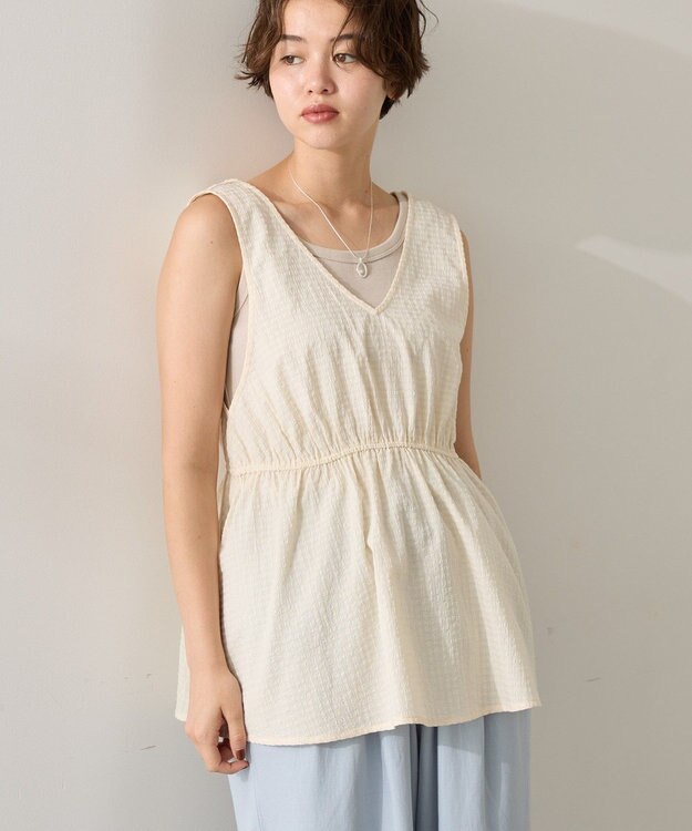 AMERICAN HOLIC 【前後2way】アソートペプラムベスト Ivory