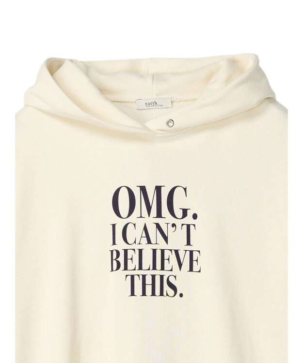 earth music&ecology ロゴスウェットフーディー Ivory