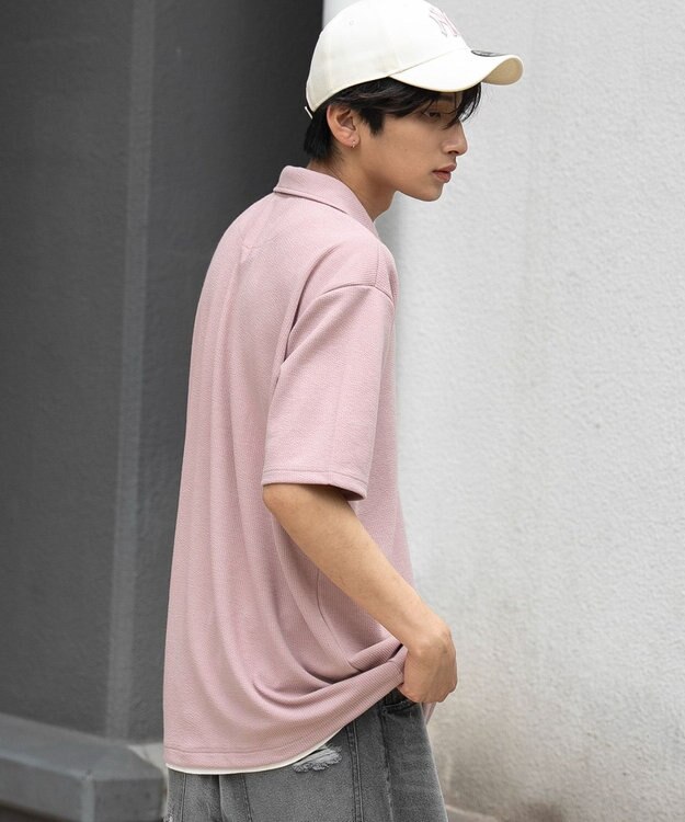 WEGO 【ユニセックス着用ITEM】フェイクレイヤードニットポロシャツ（SS） ピンク