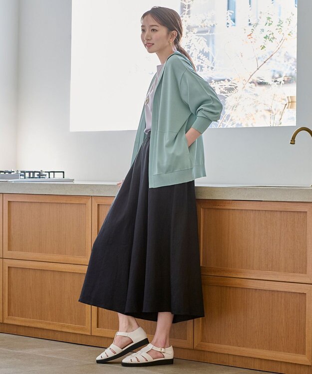 ANY L 【接触冷感/UVケア/アンチピリング】フーディーカーディガン ミント