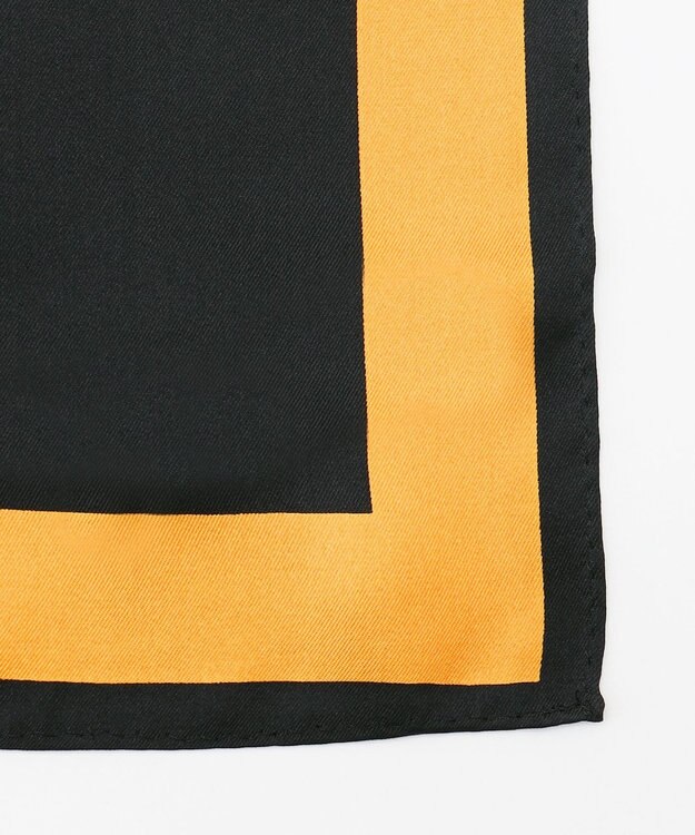 自由区 【カタログ掲載】カラーブロックシルク スカーフ マスタード系