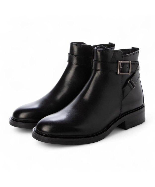 ing <ing>【WEB限定】クロスベルトデザインショートブーツ ブラック