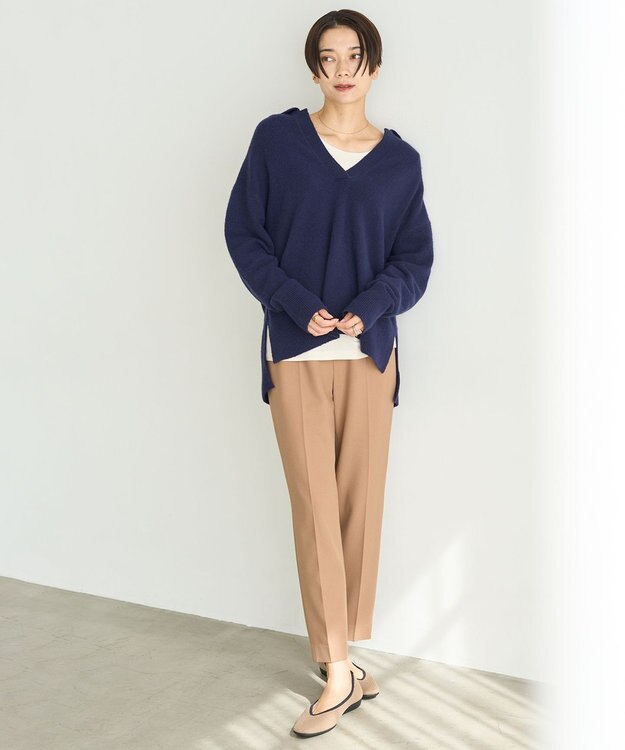 UNFILO ふわふわ スキッパーニット [NEW]ネイビー