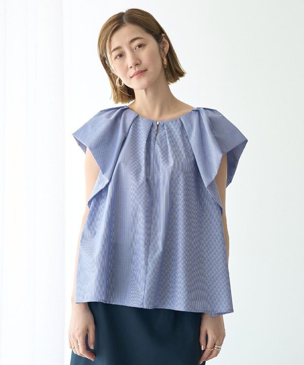 YECCA VECCA フレアブラウス Stripe