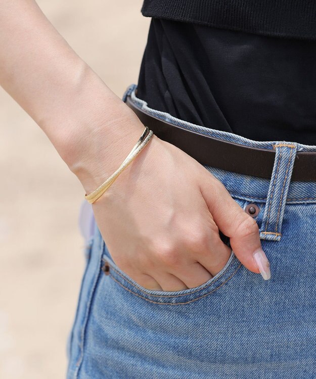 Tiaclasse メタルコンビバングル ゴールド