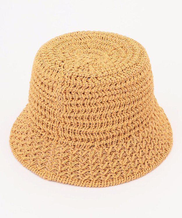 ANY フェイクラフィアニットバケット ベージュ