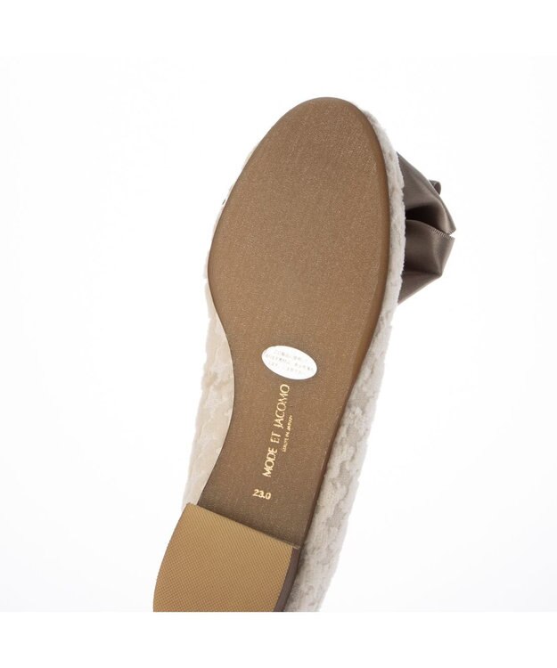 MODE ET JACOMO <MODE ET JACOMO>ラウンドリボンバレエシューズ アイボリーキジ