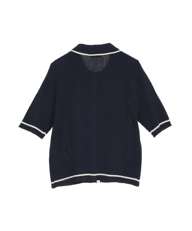 earth music&ecology 【予約】リブニットカーディガン ネイビー