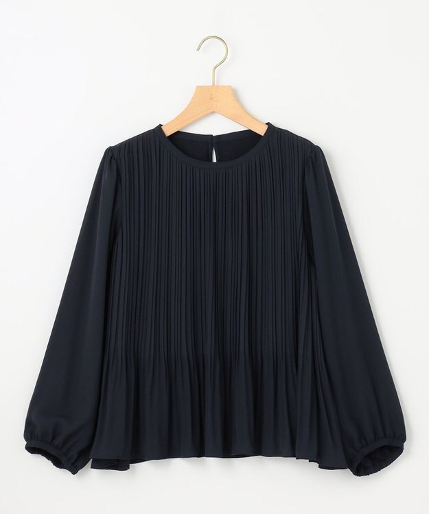 組曲 S 【WEB限定】ジョーゼットシフォンプリーツ ブラウス ネイビー系