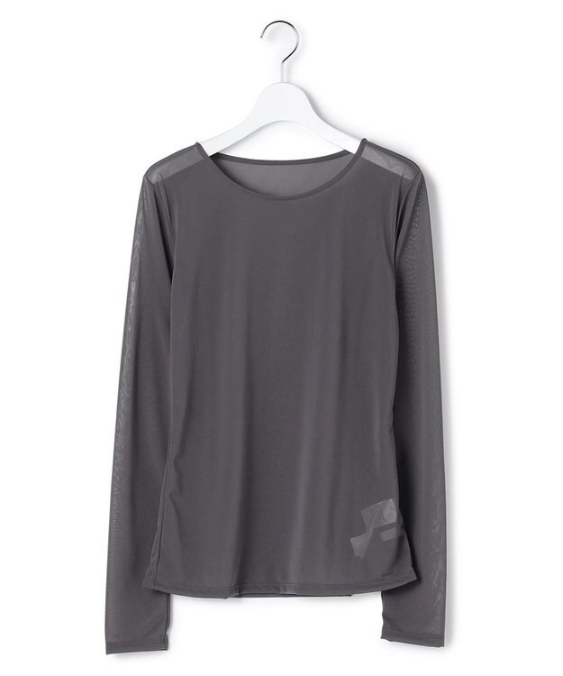 ICB L 【洗える】 ハイツイストシアー カットソー チャコール系