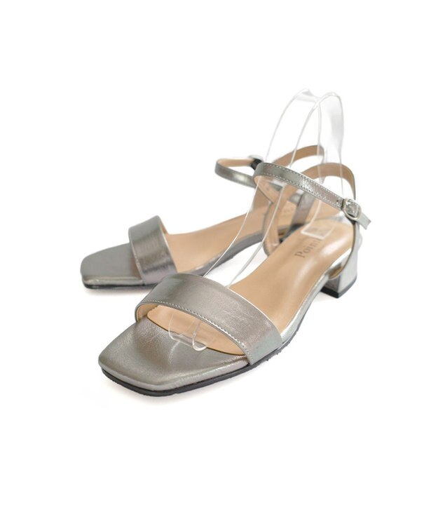 Pointer 日本製 本革スクエアトゥサンダル スチール