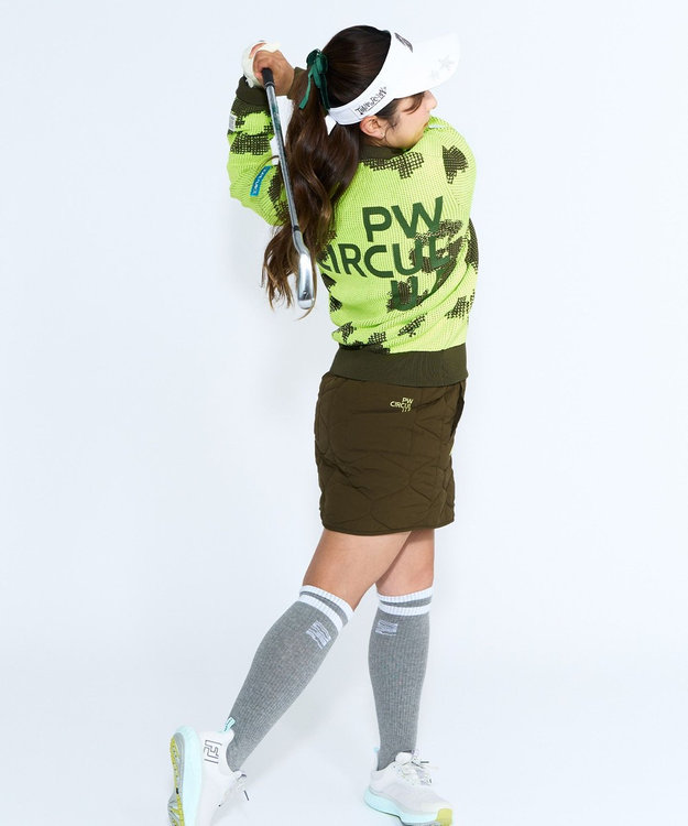 PW CIRCULUS 【WOMEN】Spark dot camouflage 軽量ニット ゴルフウェア レディース ライトグリーン系5