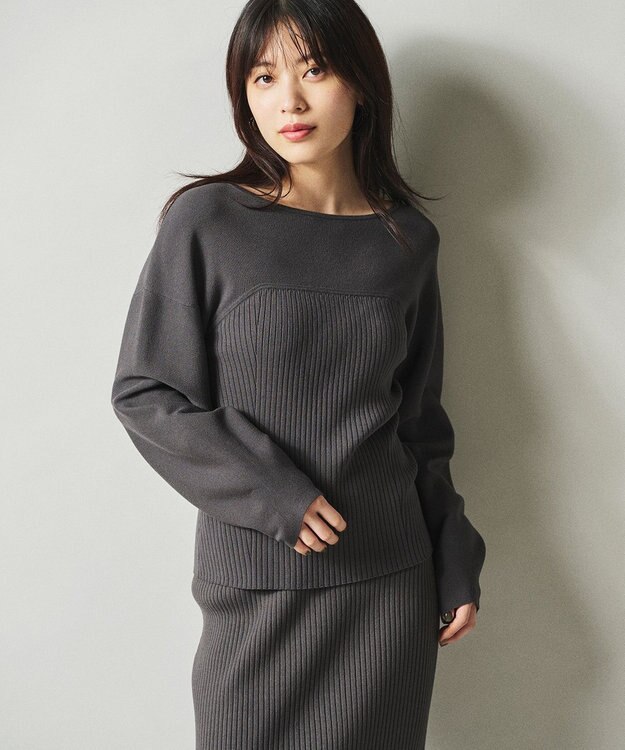 uncrave 【手洗い可】スムース ニット ビスチェ プルオーバー（uncrave STANDARD） スレート