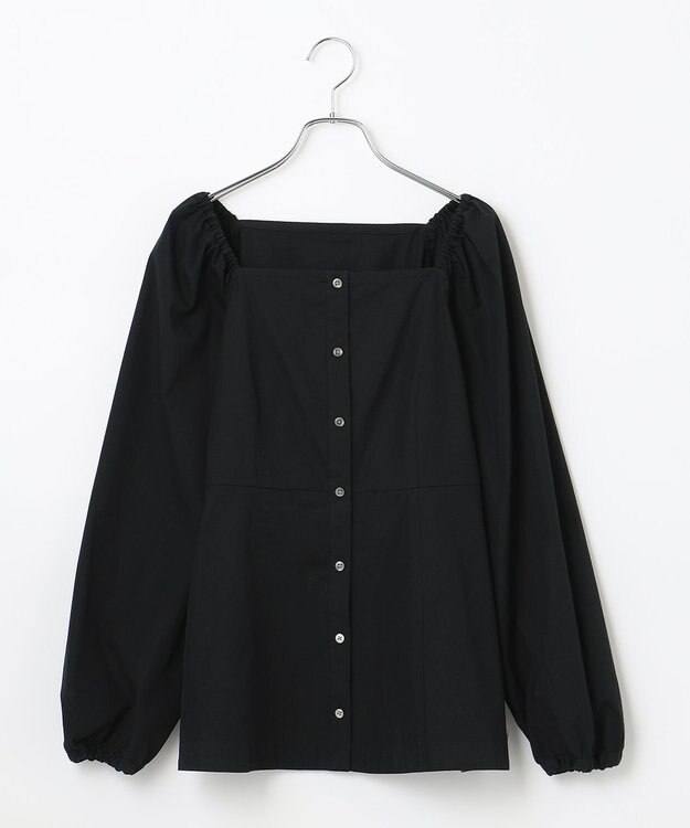 #Newans 【ANSWER for ほど甘トレンド】スクエアネックペプラムブラウス ブラック系