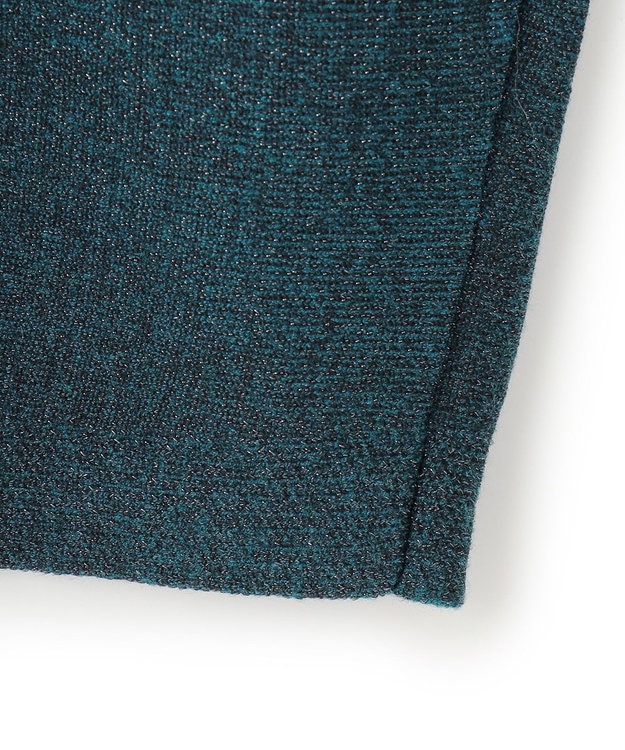 23区 L 【洗える/吊り干しOK】ヴィスコースストレッチ ドルマンスリーブ ラメ ニット ピーコックグリーン系