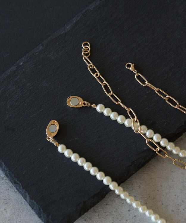 AMERICAN HOLIC 【2点SET】パール＋チェーンネックレス Gold