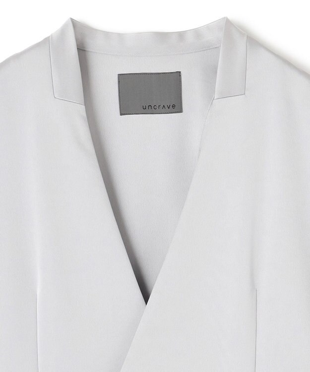 uncrave シャイニーダブルサテン ジャケット シルバーグレー