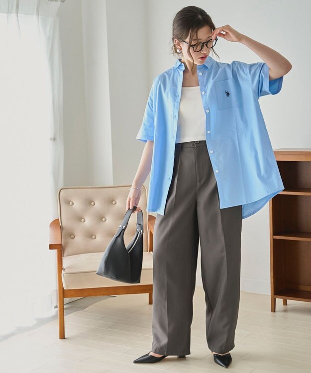 WEGO USPOLOハーフスリーブシャツ ブルー