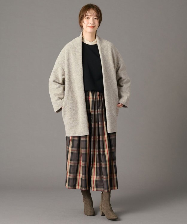 ANY 【手洗い可】エアリーラメジャケット ライトグレー