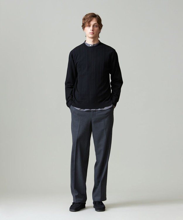 J.PRESS MEN カシミヤタッチワイド イージーパンツ グレー系