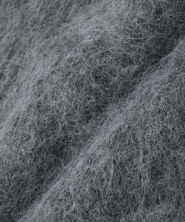 earth music&ecology クルーネックシャギーカーディガン グレー