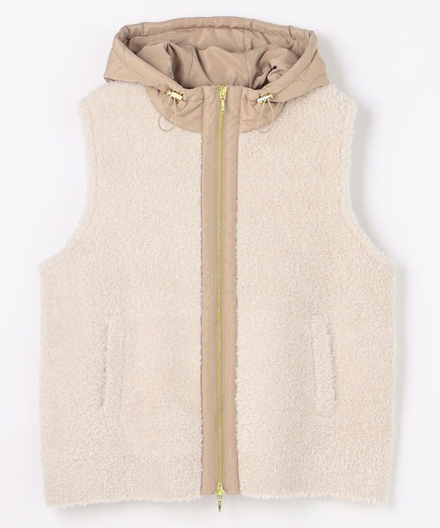 ANY L 【手洗い可】キルトコンビベスト ライトベージュ