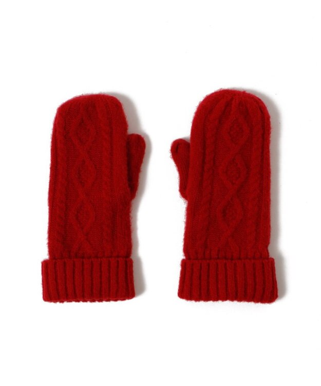 WEGO 【手袋】ケーブルミトングローブ レッド