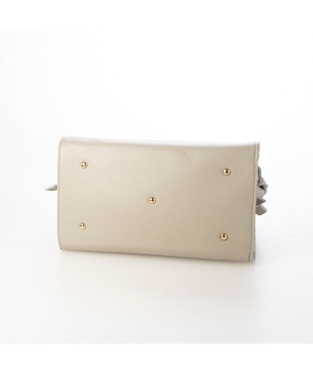 UNBILLION ペルケ perche / 牛革スクエア2way手提げ ライトグレー