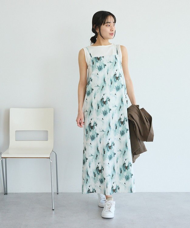 CRAFT STANDARD BOUTIQUE プリントキャミワンピース Green