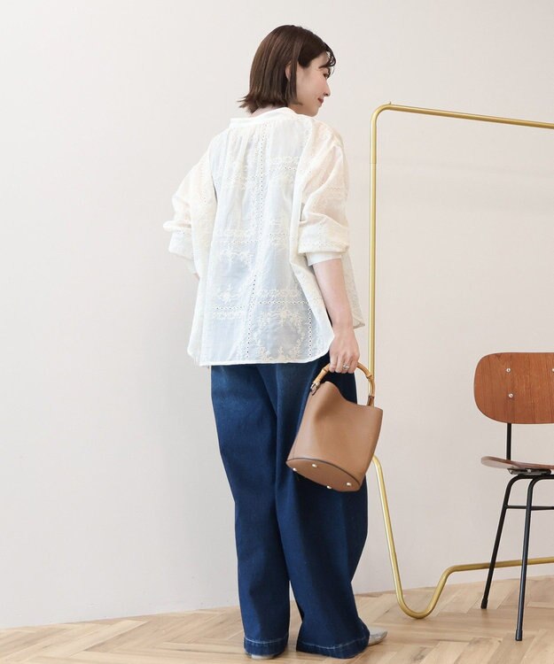 AMERICAN HOLIC スキッパーレースブラウス Off White