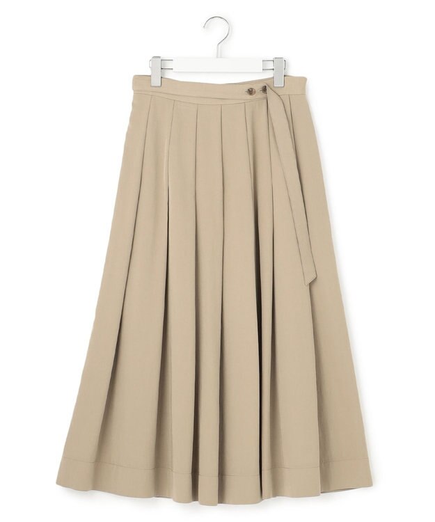 23区 【Oggi4月号掲載/洗える】ブライトツイル タック スカート ブラウン系