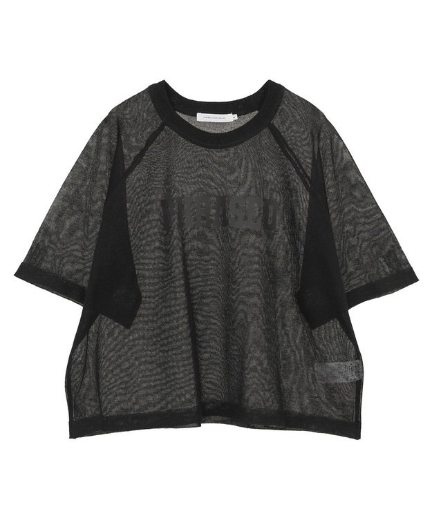 AMERICAN HOLIC プリントロゴシアーニットプルオーバー Black