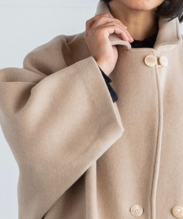 muuc 〈軽くて暖かい上質ウール混〉野ばら刺繍のコート ベージュ