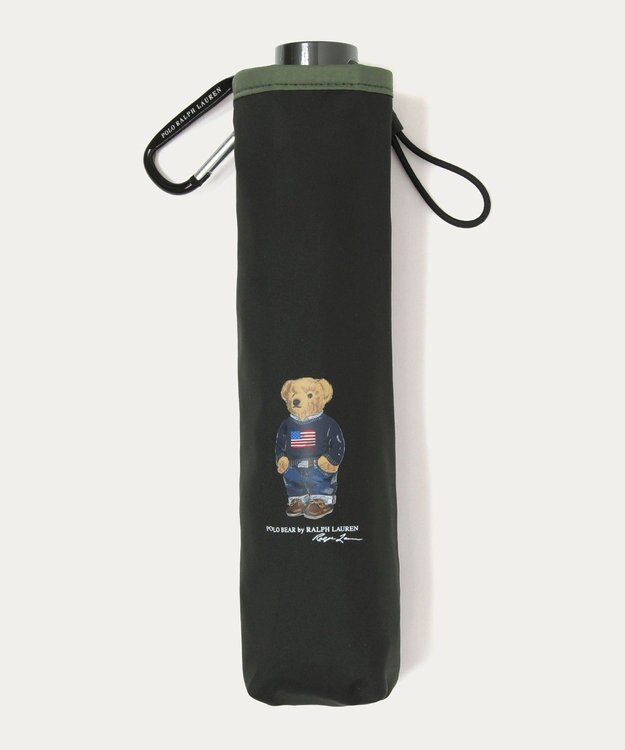 MOONBAT 【WEB限定】POLO RALPH LAUREN(ポロ ラルフローレン)FLAG BEAR 雨傘 折りたたみ傘 ユニセックス ブラック