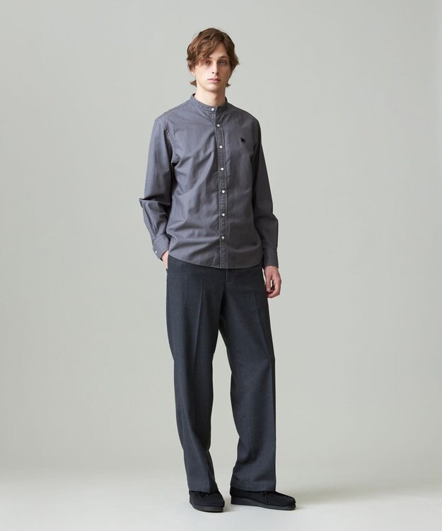 J.PRESS MEN カシミヤタッチワイド イージーパンツ グレー系