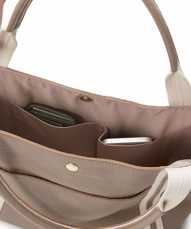 TOPKAPI 【TREASURE TOPKAPI】ソフトシュリンク テープコンビ A4 トート バッグ グレージュ