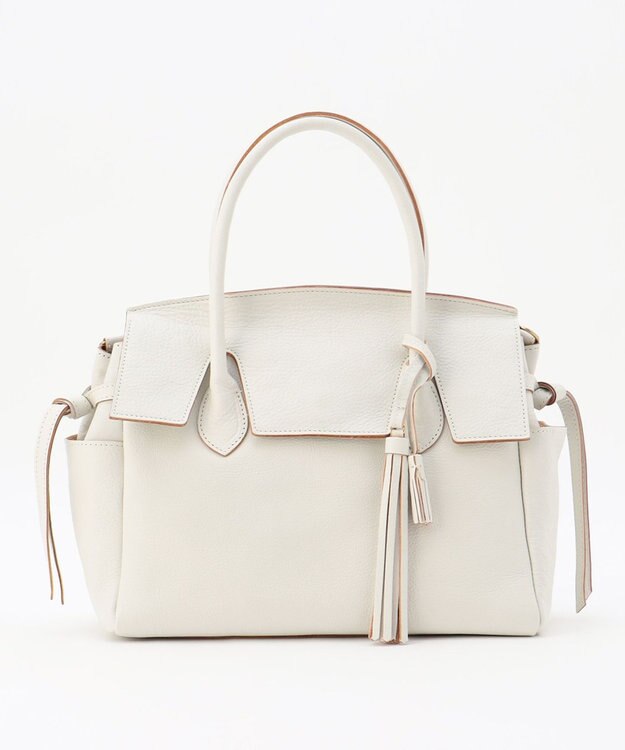 UNBILLION 【テレビ ドラマ着用アイテム】perche 姫路オイルレザーフラップ付きトートバッグS アイボリー