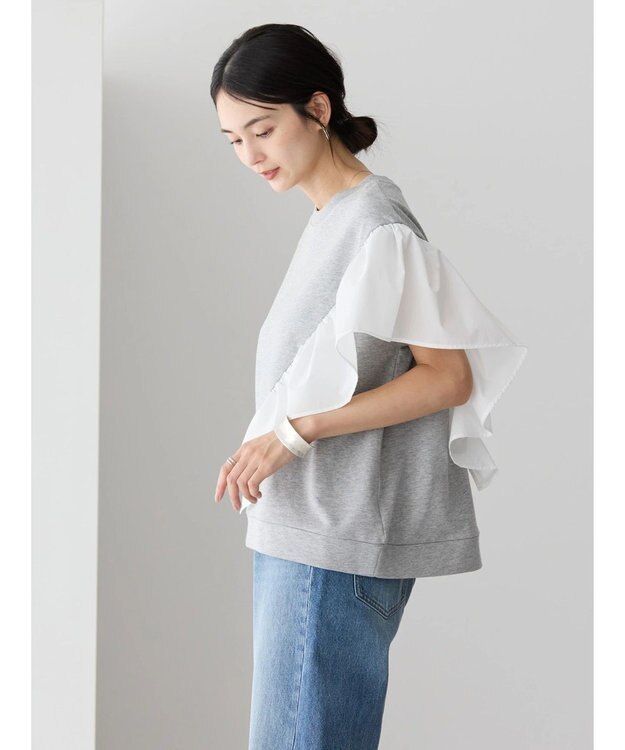 AMERICAN HOLIC ショルダーフリルミニ裏毛プルオーバー Light Gray Mixture