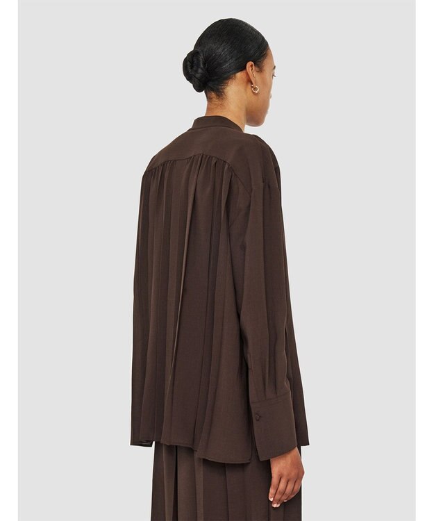 JOSEPH エアリープリッセ　ロングスリーブブラウス Ebony