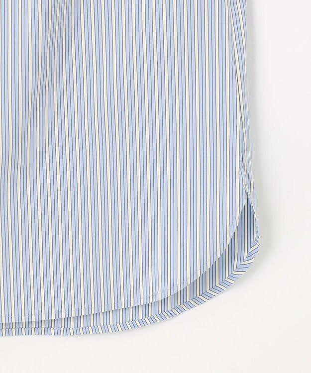 J.PRESS LADIES S 【洗える】BEZコットンナイロン ストライプ ピンタック ブラウス ブルー×イエローストライプ系1