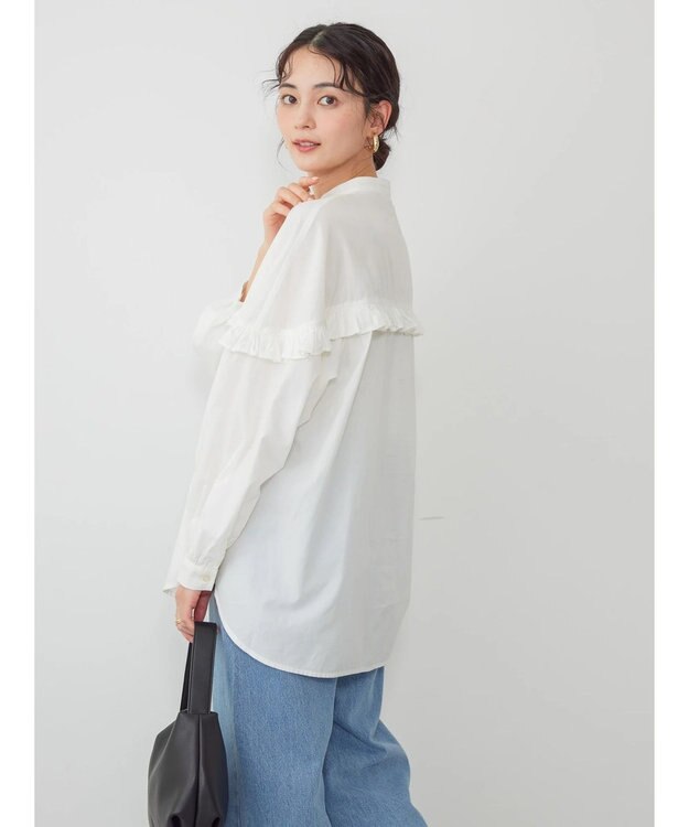 AMERICAN HOLIC フリルバンドカラーシャツ Off White