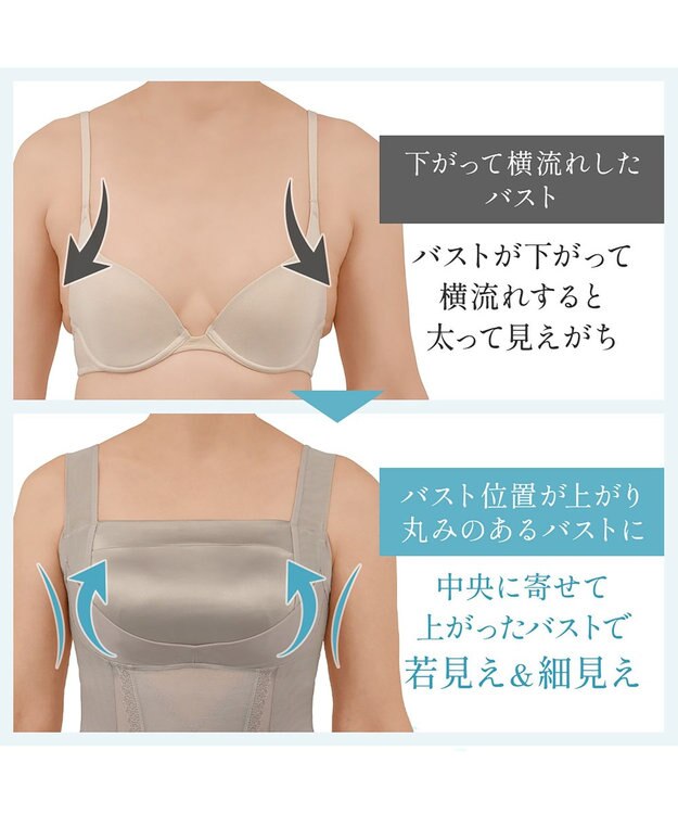 BRADELIS New York 【BRADELIS NewYork peace】楽なのに細みえバストアップシェイパー24 ブラデリスで1番の補正力  ノンワイヤーブラキャミ ボディスーツ ニッパー ブラトップ DB524102 グレージュ