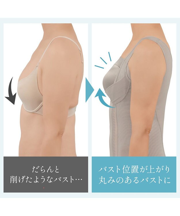 BRADELIS New York 【BRADELIS NewYork peace】楽なのに細みえバストアップシェイパー24 ブラデリスで1番の補正力  ノンワイヤーブラキャミ ボディスーツ ニッパー ブラトップ DB524102 グレージュ