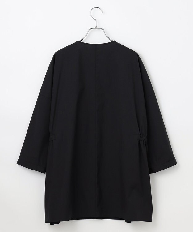 #Newans 【洗濯機可能/シワになりにくい】〈お腹・腰回りをカバー〉ピンタックデザインスクエアブラウス ブラック