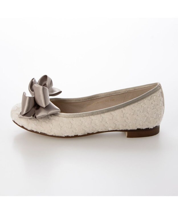 MODE ET JACOMO <MODE ET JACOMO>ラウンドリボンバレエシューズ アイボリーキジ