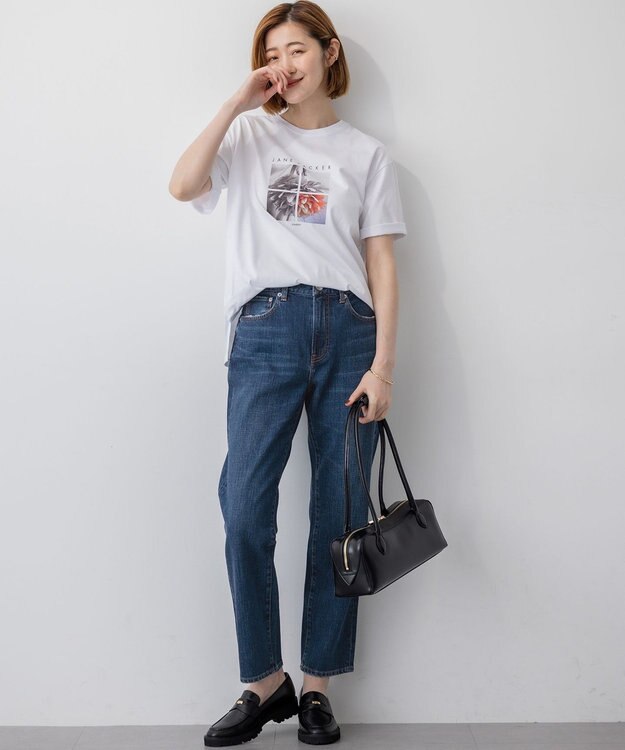 23区 S 【洗える】JANE PACKERコラボ フォトプリント Tシャツ ホワイト(GRID)