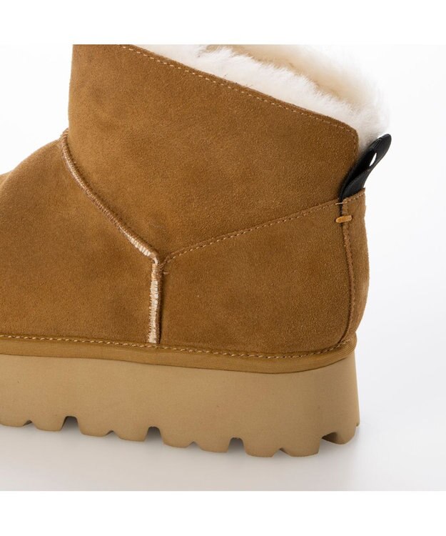 MODE ET JACOMO <carino>本革ムートンショートブーツ キャメル